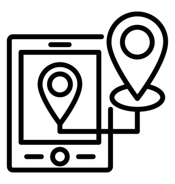 Mobil navigasyon vektör simgesi
