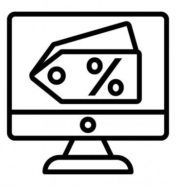 Indirimli Online vektör simgesi