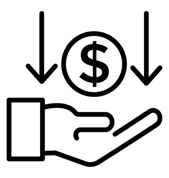 Receber dinheiro vetor ícone — Vetor de Stock