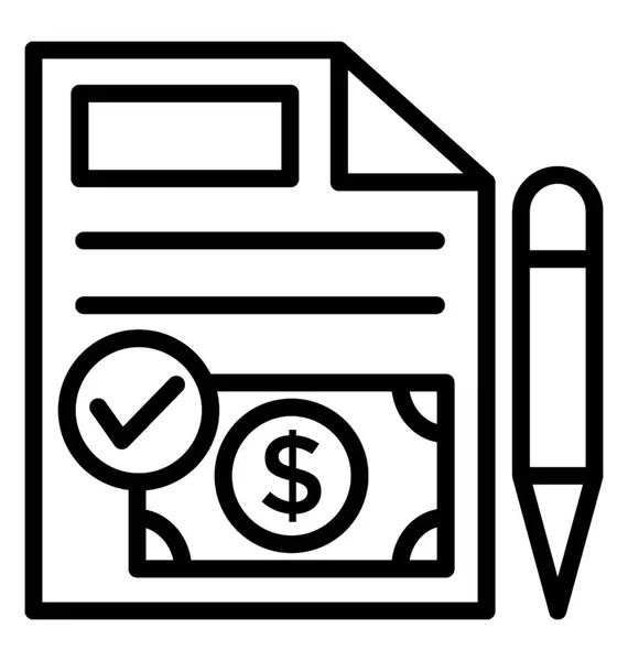 Paid Bill Vector Icon — Stock Vector