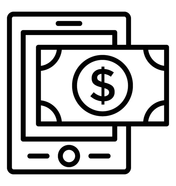 Icono del vector de transacción móvil — Vector de stock