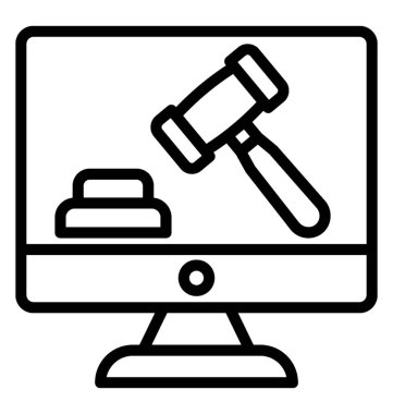 Online açık artırma vektör simgesi