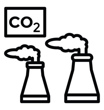 Fabrika kirliliği vektör simgesi