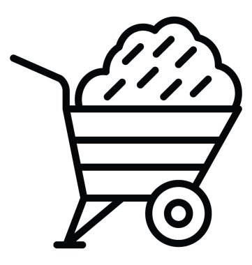 El arabası satırı vektör simgesi