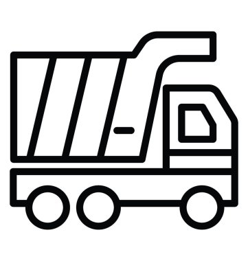 Damperli kamyon satırı vektör simgesi