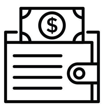 M-cüzdan para vektör simgesi