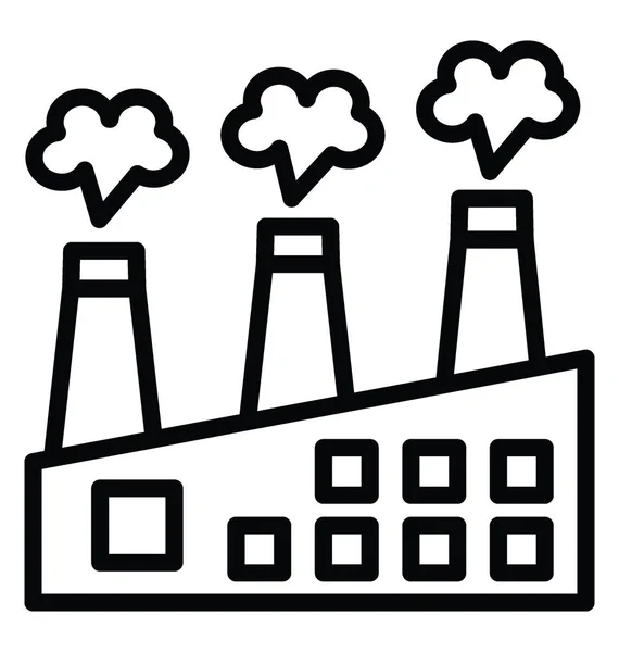 Verschmutzungsvektorsymbol der Fabrik — Stockvektor