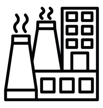 Nükleer bina vektör simgesi