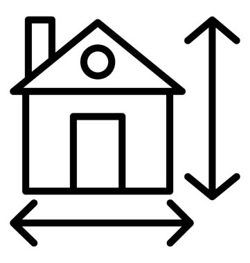 Ev boyutları vektör simgesi