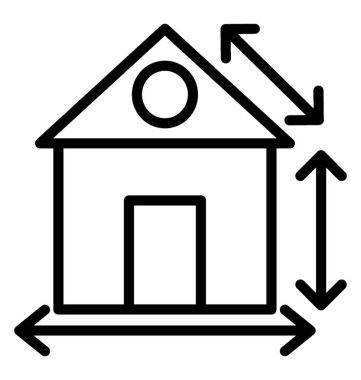 Ev boyutları vektör simgesi