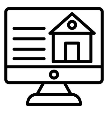 Online Emlak vektör simgesi