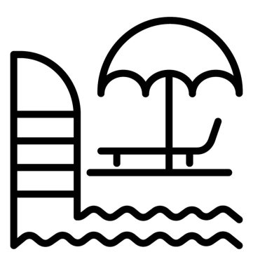 yüzme havuzu vektör simgesi