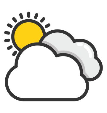 Bulutlu gün vektör simgesi