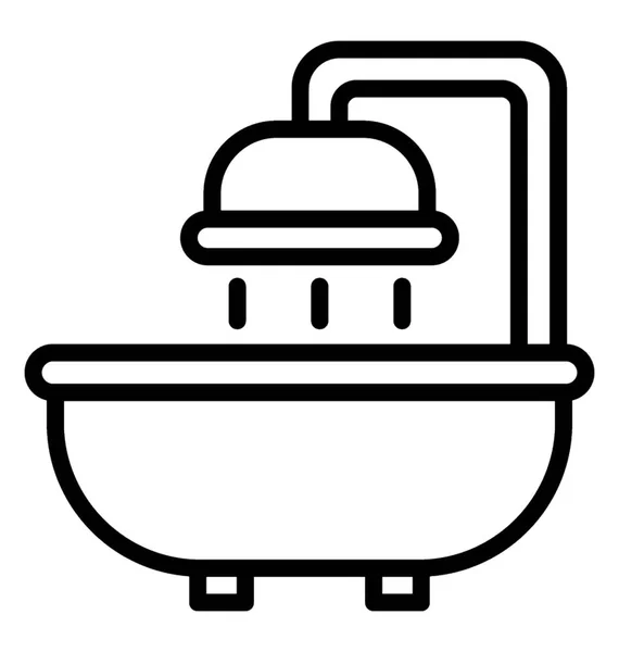 Bañera Vector Icono — Archivo Imágenes Vectoriales