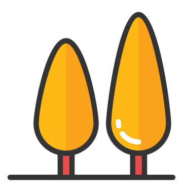 Selvi ağaçları vektör simgesi