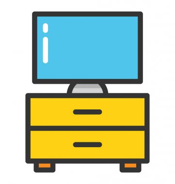 Düz ekran Tv vektör simgesi