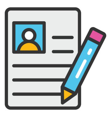 CV yazma vektör simgesi