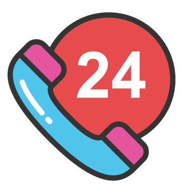 24 saat yardım hattı vektör simgesi
