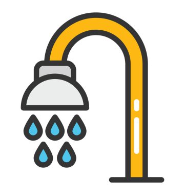 Banyo duş vektör simgesi