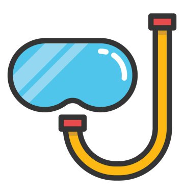 Tüplü dalış şnorkel vektör simgesi