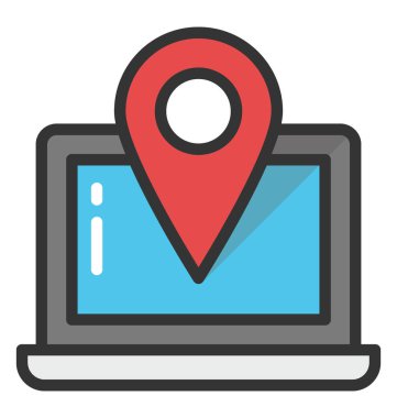 Online harita hizmeti vektör simgesi