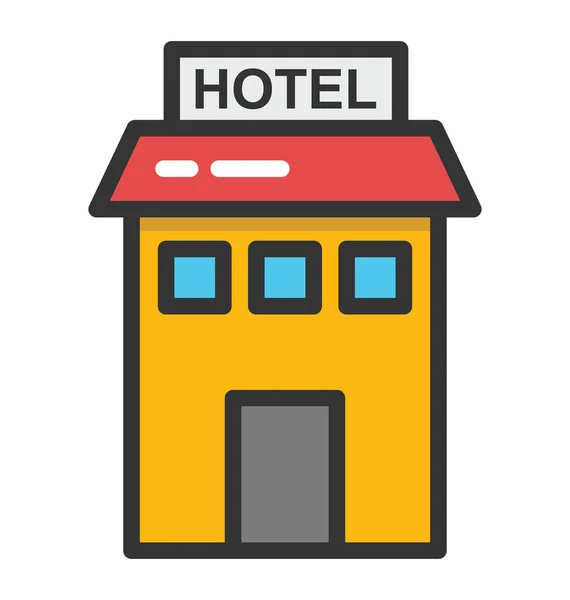 Hotel edifício vetor ícone — Vetor de Stock