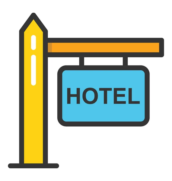 Hotel Signboard Vector Icon — Stock Vector