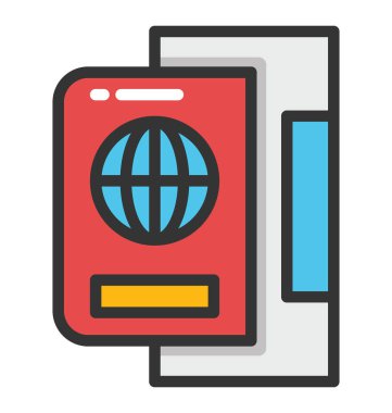 Pasaport vektör simgesi