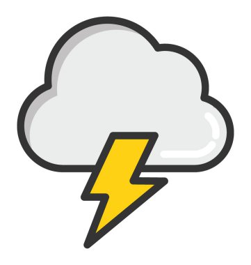 Bulut yıldırım vektör simgesi