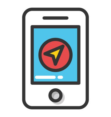 Mobil navigasyon vektör simgesi