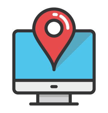 Online harita hizmeti vektör simgesi