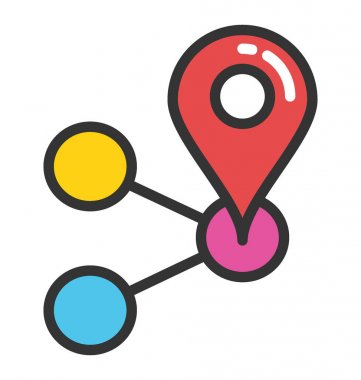 Paylaşım Site harita vektör simgesi