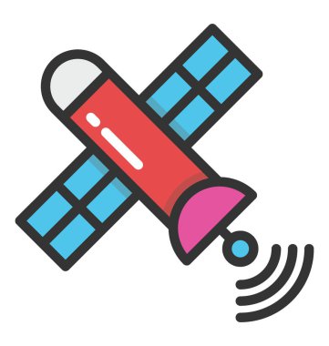 İletişim uydu vektör simgesi