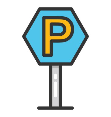 Araba park işareti vektör simgesi