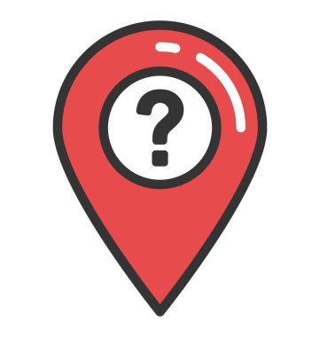 Coğrafi etiket soru işareti vektör simgesi