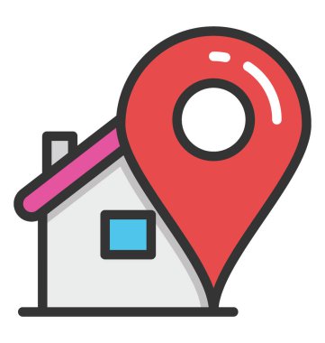 Ev konumu vektör simgesi