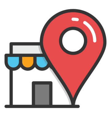 Pazar yeri harita işaretçi vektör simgesi