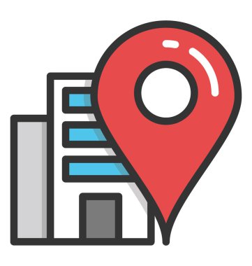 Bina konum vektör simgesi