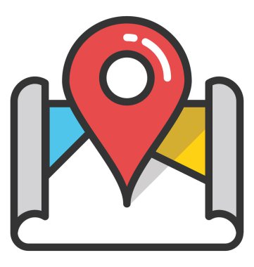 Navigasyon harita vektör simgesi