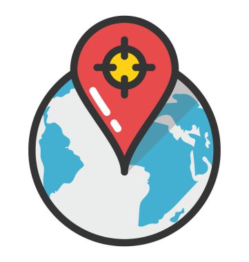 Küresel yön vektör simgesi