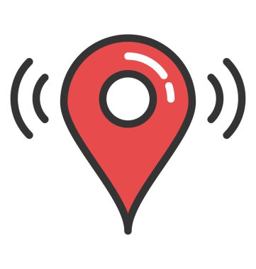 WiFi konumlandırma vektör simgesi