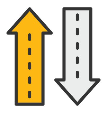 Yol yön işareti vektör simgesi