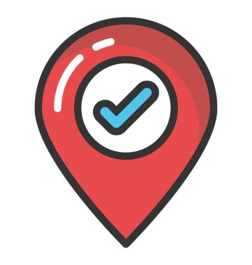 Harita göstergesi onay işareti vektör simgesi ile