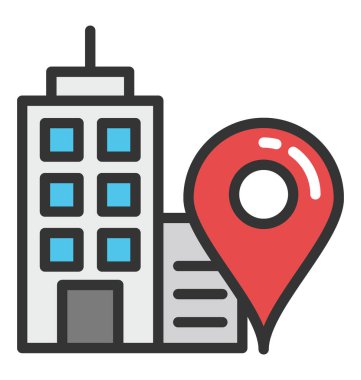 Bina konum vektör simgesi