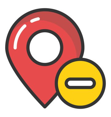 Harita işaretleyici iptal konumu vektör simgesi