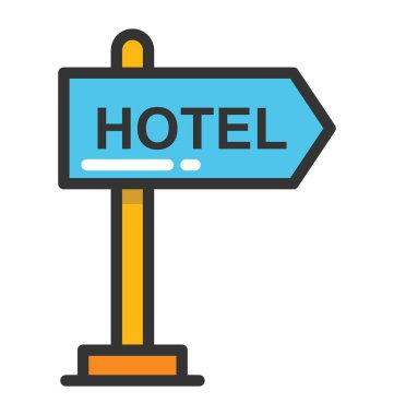 Hotel tabela vektör simgesi