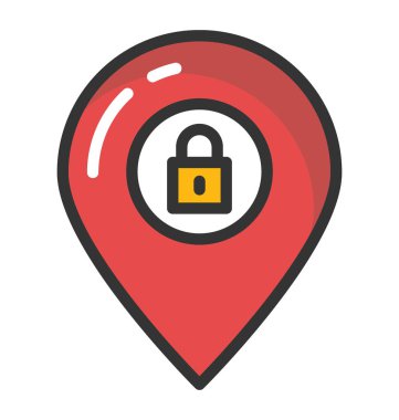 Harita işaretçi kilit vektör simgesi