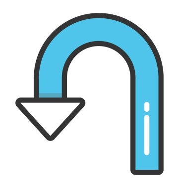 U dönüş işareti vektör simgesi