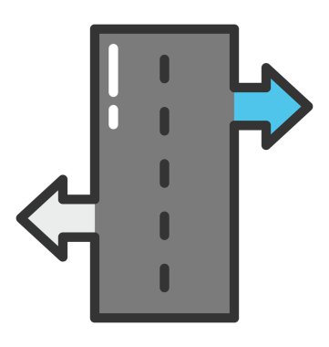 Yol yön işareti vektör simgesi