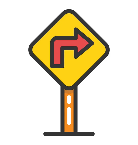 Turn Right Vector Icon — Stock Vector